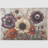 目を紫とオレンジの切り離したゴシック色の花 薄葉紙 (正面)