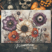 目を紫とオレンジの切り離したゴシック色の花 薄葉紙