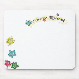 目を細かく見開いた マウスパッド