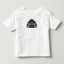 目を細めた紫の手描きアート トドラーTシャツ
