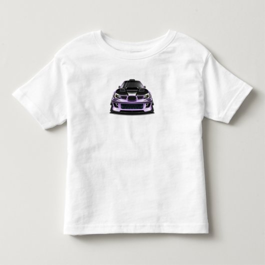 目を細めた紫の手描きアート トドラーTシャツ (正面)