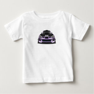 目を細めた紫の手描きアート ベビーTシャツ