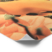 目を覆う花のシュールな女性の肖像 ポスター (角)