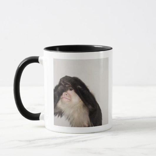 目を覆っている猿 マグカップ (左)