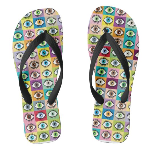 目を見るすべて見て良く見えるザニー予測できな ビーチサンダル (フットベッド)