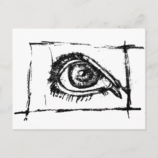 目を見る,ファッション画像 ポストカード (正面)