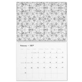 目を見張るような白と黒のパターン（の模様が）ある壁 カレンダー (2月 2027)