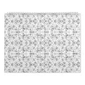 目を見張るような白と黒のパターン（の模様が）ある壁 カレンダー (カバー)