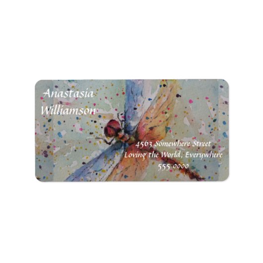 目を見張るドラゴンカラフルフライの住所 ラベル (正面)