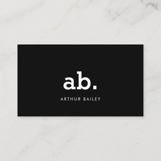 目を見張シンプルる：モノグラモダンムブラック&ホワイト 名刺 (裏面)