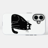 目を見開いたショックを受けた黒猫 Case-Mate iPhoneケース (裏面 (横))