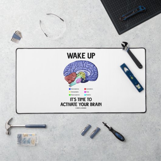 目を覚ましてあなたの脳のユーモアを活性化する時間だ デスクマット (ワークステーション)