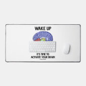 目を覚ましてあなたの脳のユーモアを活性化する時間だ デスクマット (キーボード&マウス)