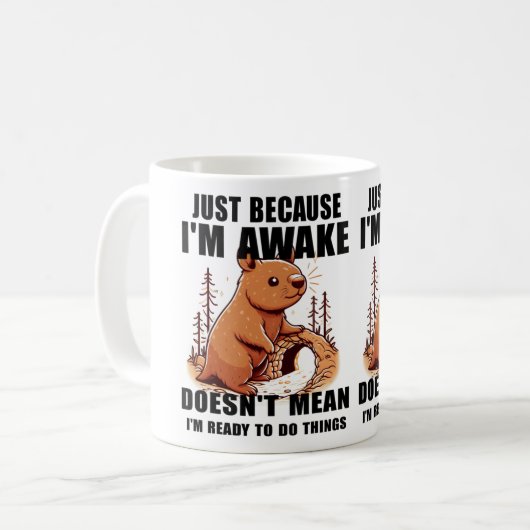 目を覚ましているからといって準備ができているわけではない コーヒーマグカップ (正面左)