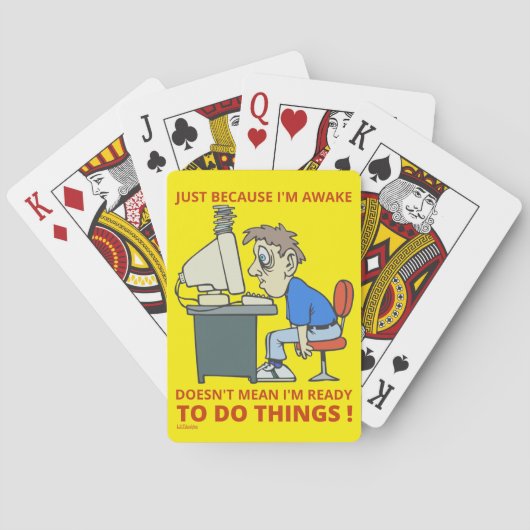 目を覚ましているからといって準備ができているわけではない トランプ (裏面)