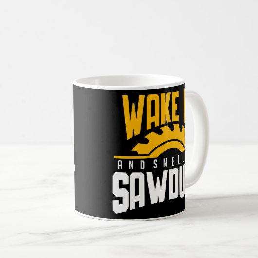 目を覚まして木こりの木こりを嗅ぎ分ける コーヒーマグカップ (正面右)