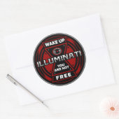 目を覚ますあなたが無料のイルミナティではない ラウンドシール (封筒)