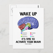 目を覚ますあなたの脳を活性化する時間である(ユーモア) ポストカード (正面/裏面)