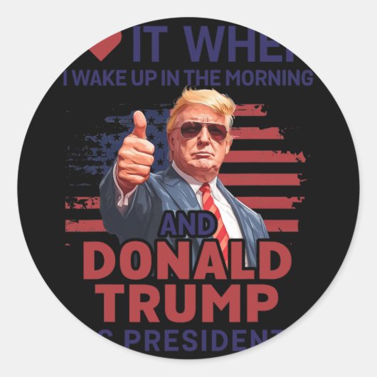 目を覚ますとトランプがフー大統領で大好き ラウンドシール (正面)