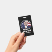目を覚ますとドナルドが私の社長をトランプする時が大好き バッジ (手持ち)