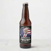 目を覚ますとドナルドが私の社長をトランプする時が大好き ビールラベル (正面)