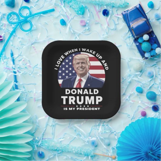 目を覚ますとドナルドが私の社長をトランプする時が大好き ペーパープレート (パーティー)