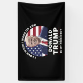 目を覚ますとドナルドが私の社長をトランプする時が大好き 横断幕 (縦)
