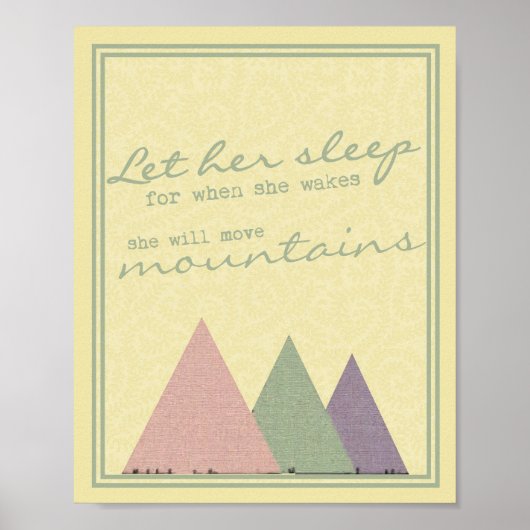 「目を覚ますと寝なさい」プリント ポスター (正面)