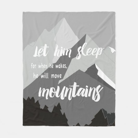 目を覚ますと彼は山を動かす フリースブランケット (正面)