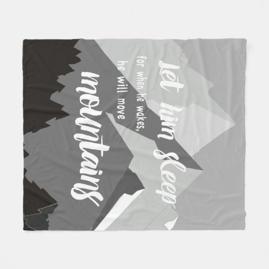 目を覚ますと彼は山を動かす フリースブランケット (正面(横))