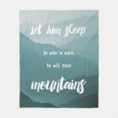 目を覚ますと彼は山を動かす フリースブランケット (正面)