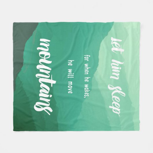 目を覚ますと彼は山を動かす フリースブランケット (正面(横))