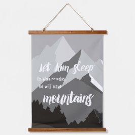 目を覚ますと彼は山を動かす 吊り下げ型タペストリー