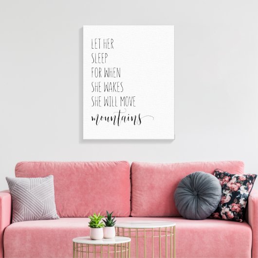 目を覚ますと彼女が動くので彼女を眠らせなさい キャンバスプリント (インサイチュ (リビング))