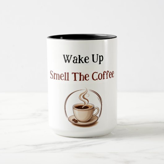 目を覚ませ、コーヒーの香りを嗅げ コーヒー好きのための面白グッズ マグカップ (中央)