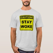 目を覚ませ 注意 ミーム Tシャツ (正面)