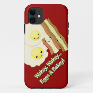 目を覚ませ 目を覚ませ 卵とベーコンだよ かわいいベーコンエッグ iPhone 11 ケース