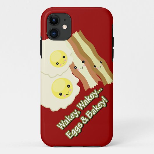 目を覚ませ 目を覚ませ 卵とベーコンだよ かわいいベーコンエッグ Case-Mate iPhoneケース (裏面)