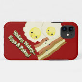 目を覚ませ 目を覚ませ 卵とベーコンだよ かわいいベーコンエッグ Case-Mate iPhoneケース (裏面(横))
