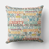 目を覚ませ 立ち上がれ タイポグラフィ クッション (裏面)