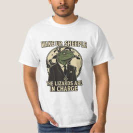 目を覚ませ、羊たちよ！爬虫類支配者のパロディ Tシャツ