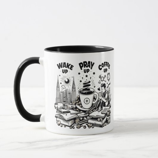 目を覚ま祈せ、コーヒーを飲むマグカップ マグカップ (左)