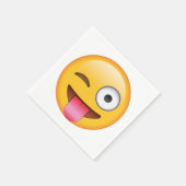 目を輝かせて舌を出す – 絵文字 スタンダードカクテルナプキン (角)