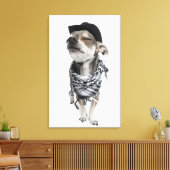 目を閉じたチワワの広角 キャンバスプリント (インサイチュ (リビング))