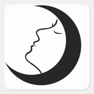 目を閉じた女性の顔 スクエアシール