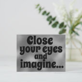 目を閉じ想像インスパイアて引用文 ポストカード (スタンド正面)