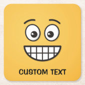 目を開けてニヤニヤ顔 スクエアペーパーコースター (正面)