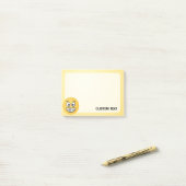 目を開けてニヤニヤ顔 ポストイット (デスク上)