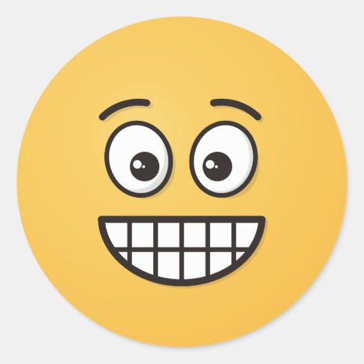 目を開けてニヤニヤ顔 ラウンドシール (正面)