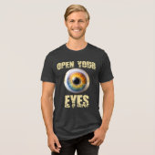 目を開けろ アイ・デザイン トライブレンドＴシャツ (正面全面)
